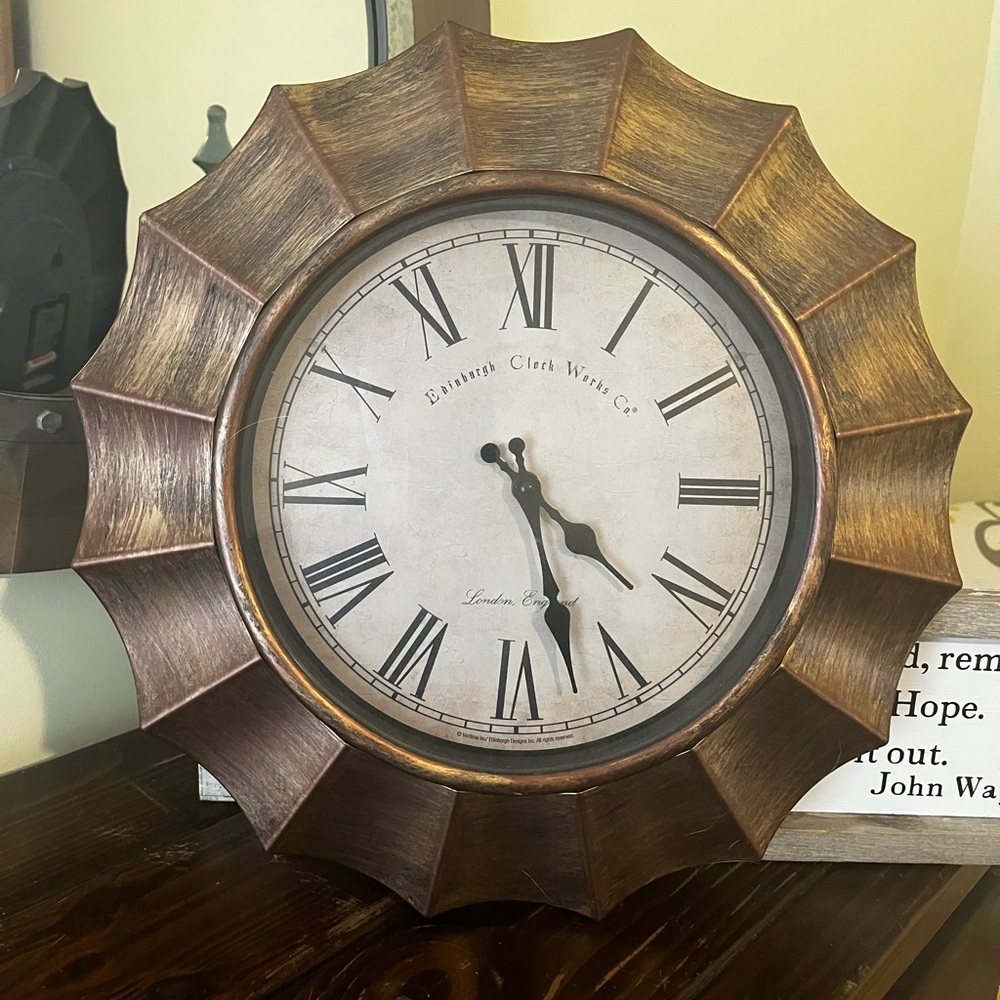 Faux Copper Wall Clock 15”